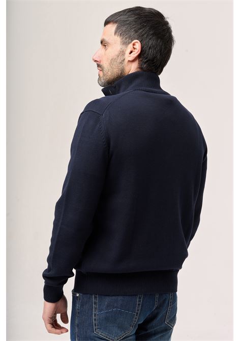 BOMBER SWEATER WITH BUTTONS - BLUE - LUIGI BORRELLI - NAPOLI